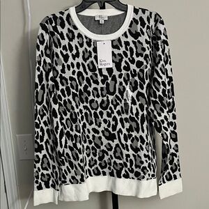 Kim Rogers Black and White Animal Print Sweater